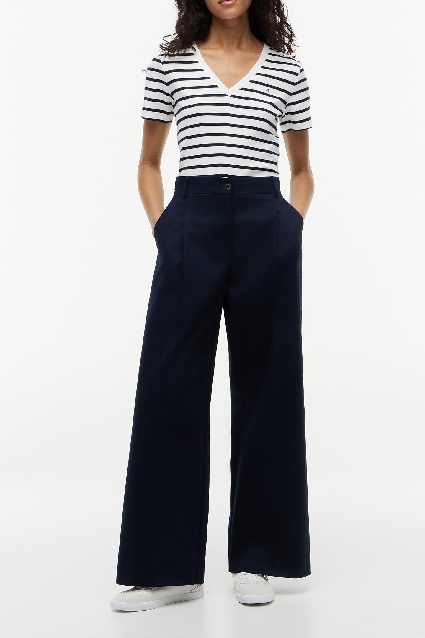 SLIM CODY V-NECK SS T-SHIRT BRETON/ECU/DARK NIGHT NAVY 1