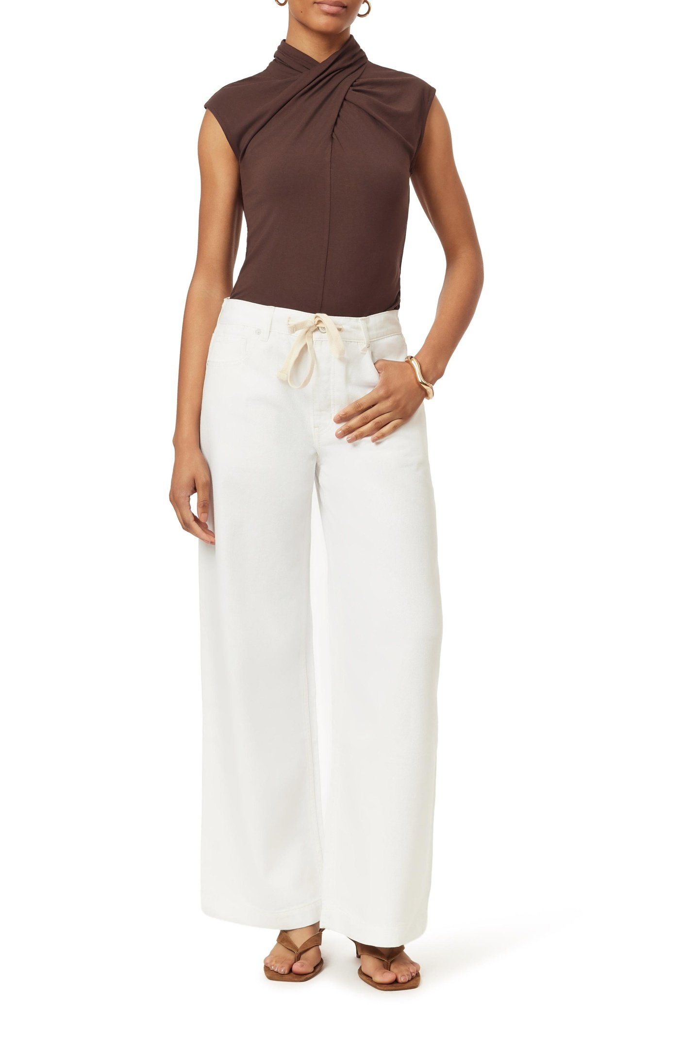 DRAPED NECK TOP HOT FUDGE 1