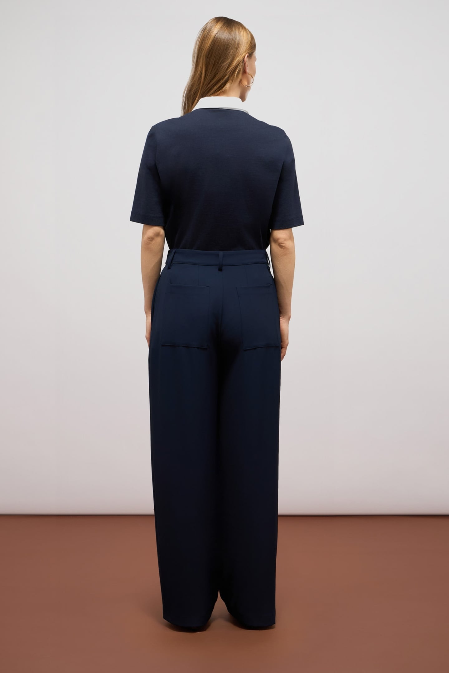 PALAZZO PANTS IN FLUID FABRIC BLUE 3