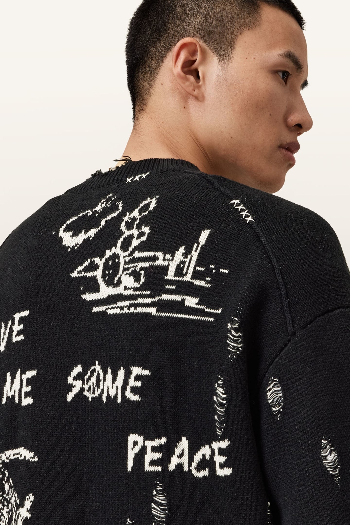 CALEDON CARDIGAN BLACK/CHALK WHITE 3