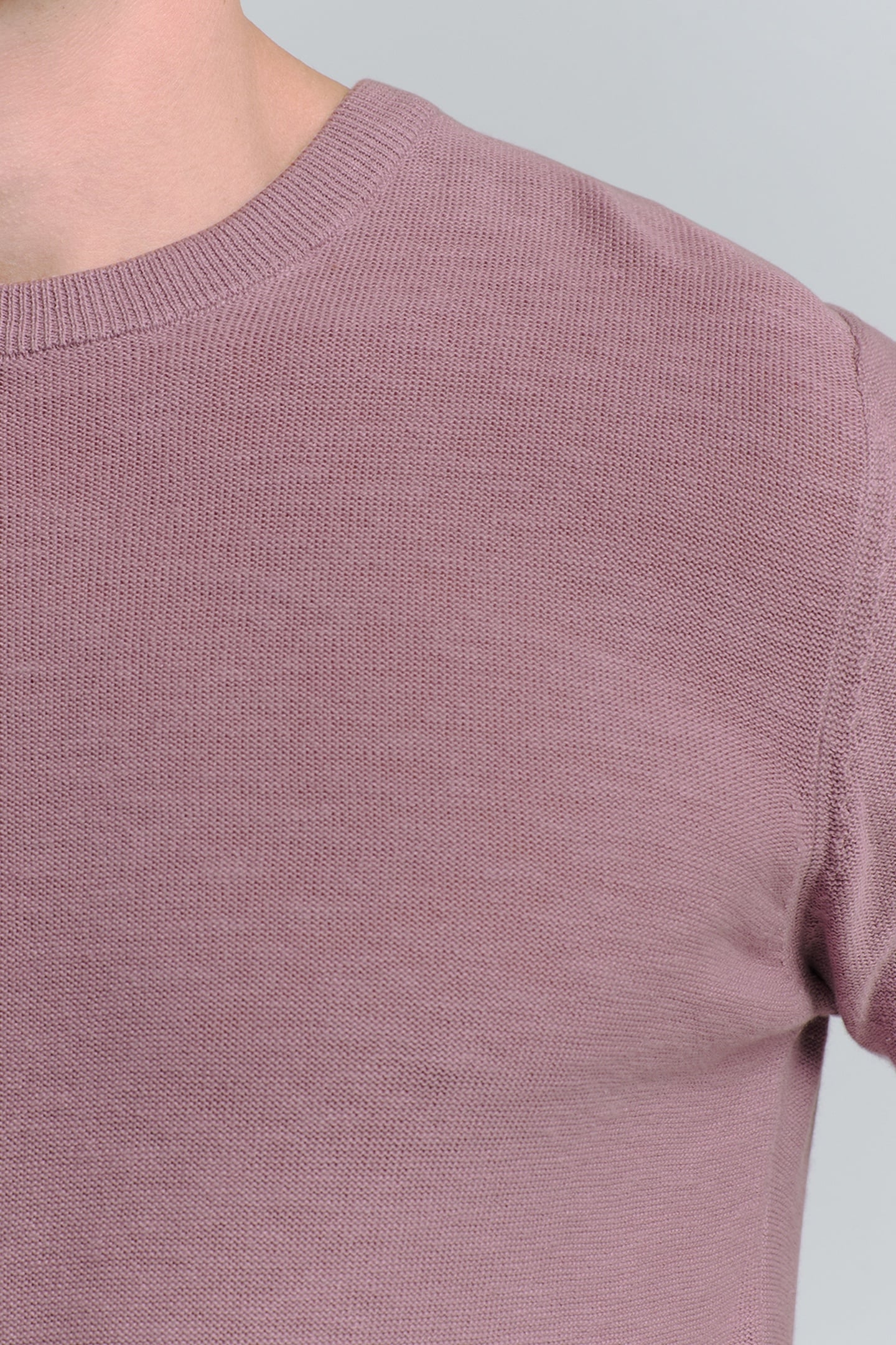 PULLOVER SHORT SLEEVE CREWNECK SOLID SLUB KNIT MAUVE 6