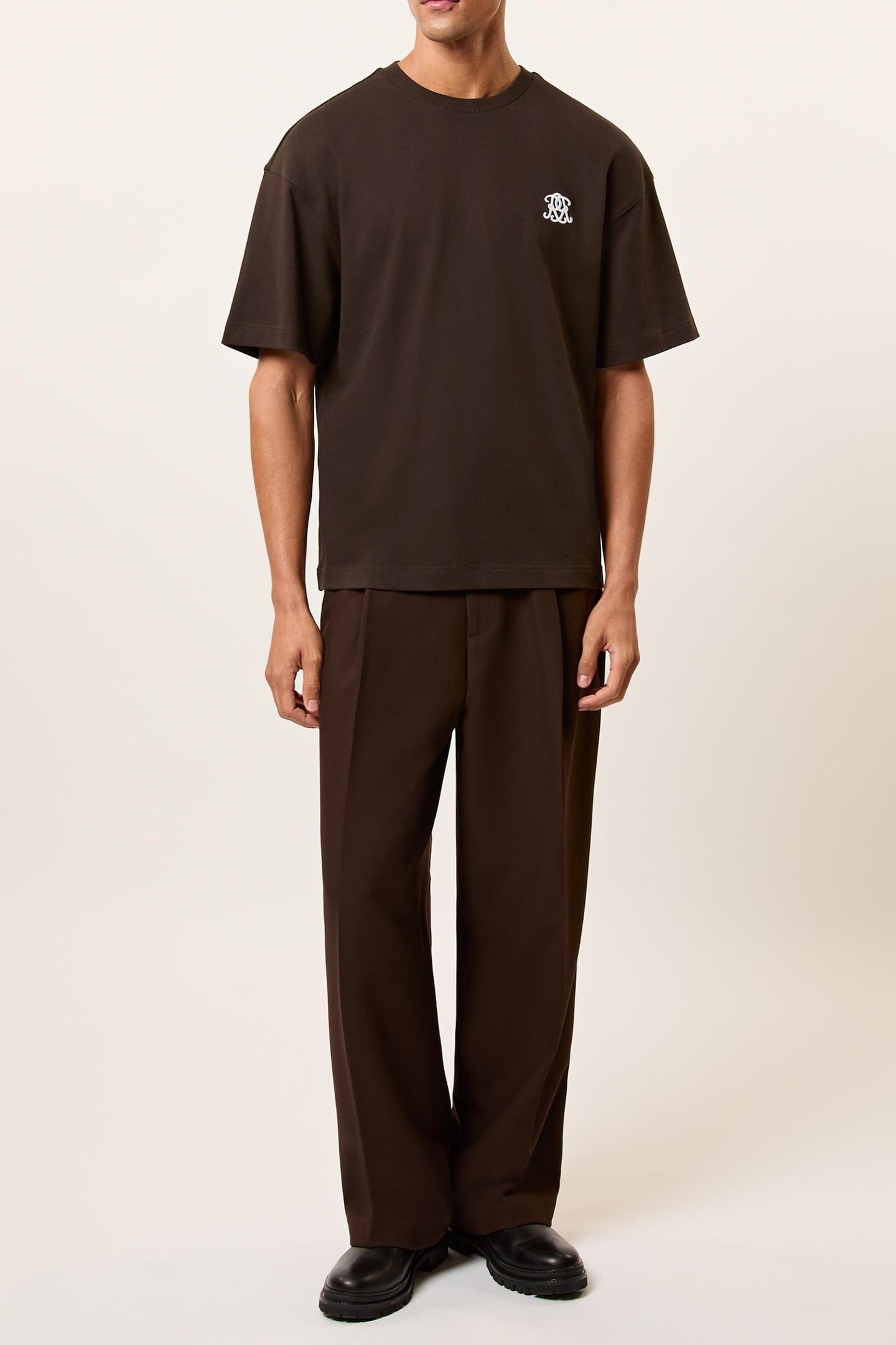 SS OVERSIZED MOTIF TEE SHIRT BROWN 4