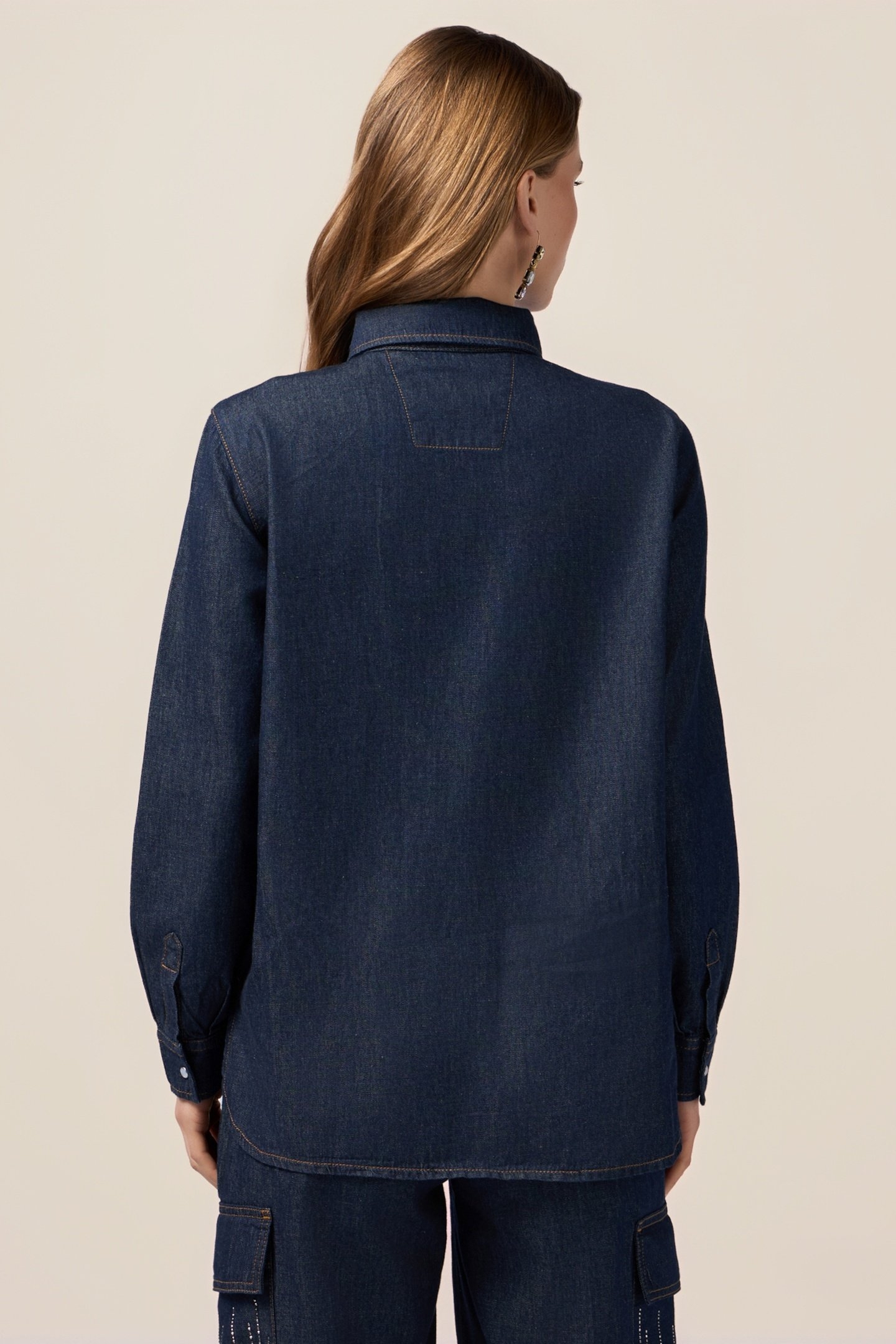 DENIM SHIRT WITH MICRO CRYSTALS BLUE 3