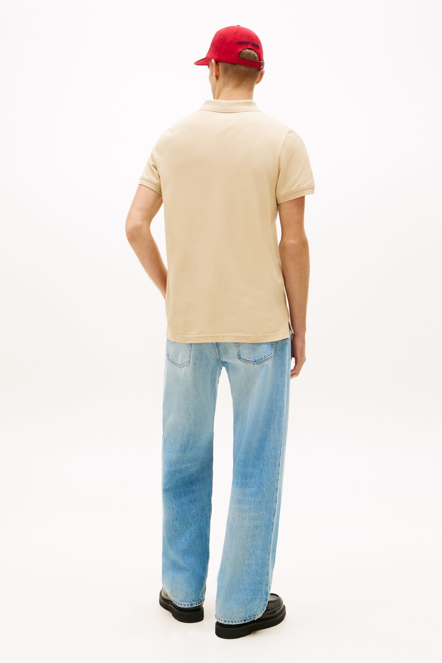 FLAG SLIM FIT PIQUE POLO SHIRT GENTLE GOLD 3