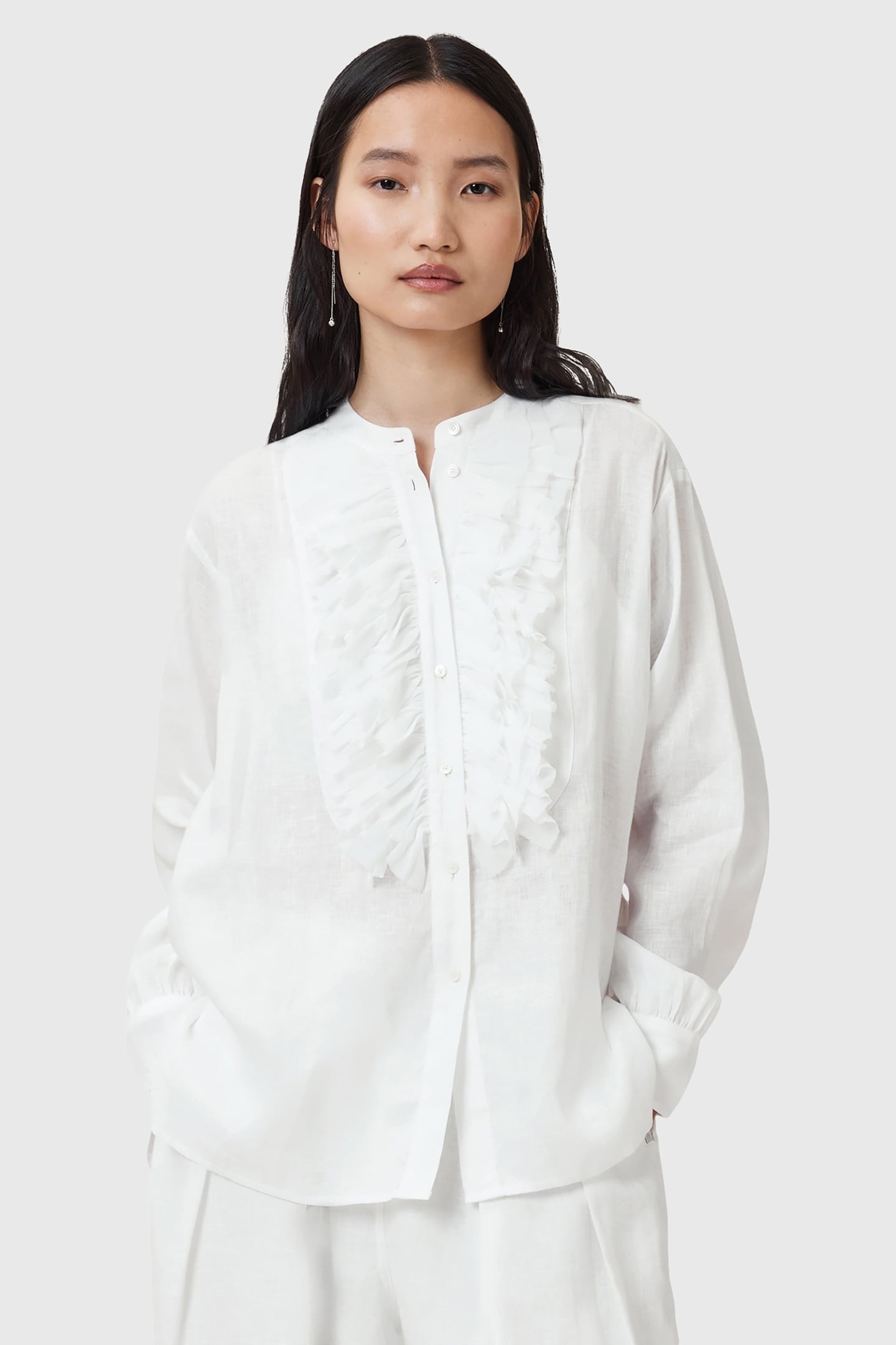 CASSIA LINEN SHIRT CHALK WHITE 1
