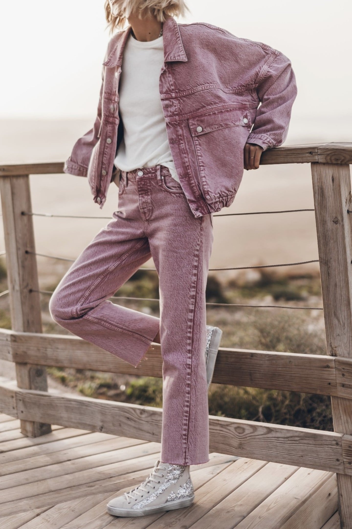 THE PINK FADED CROPPED STRAIGHT JEANS PINK 2