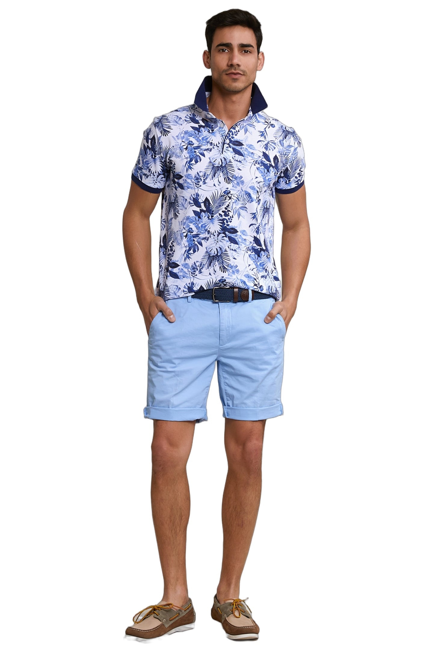 CUSTOM FIT FLORAL COTTON POLO OFF WHITE 2