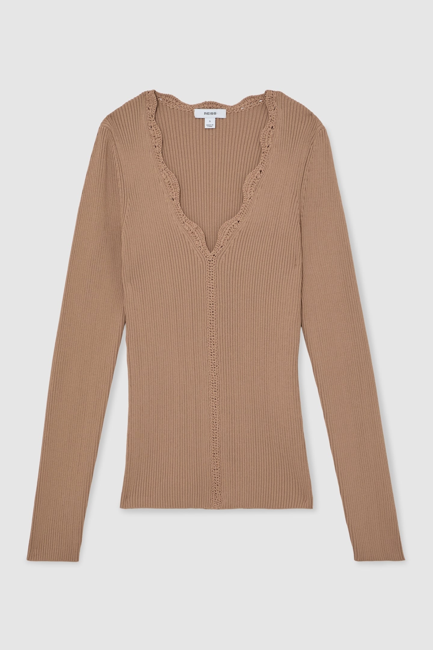 CROCHET STITCH TOP TAUPE NEUTRAL 4