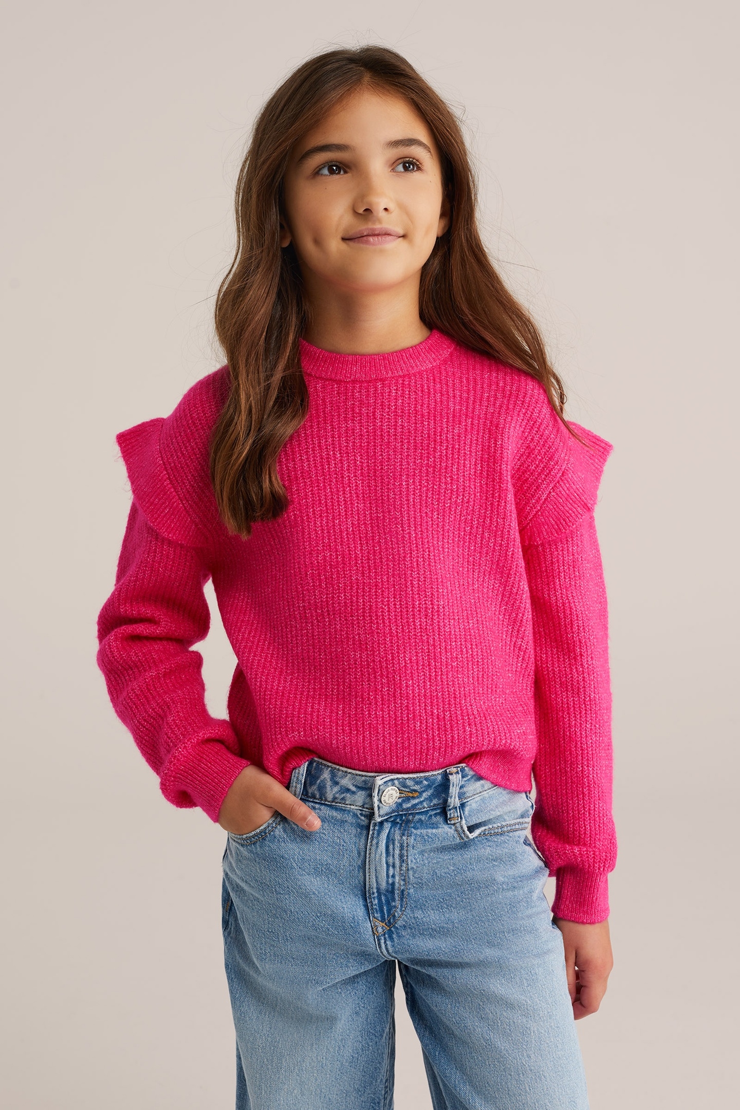 KNITTED PULLOVER BRIGHT PINK 1