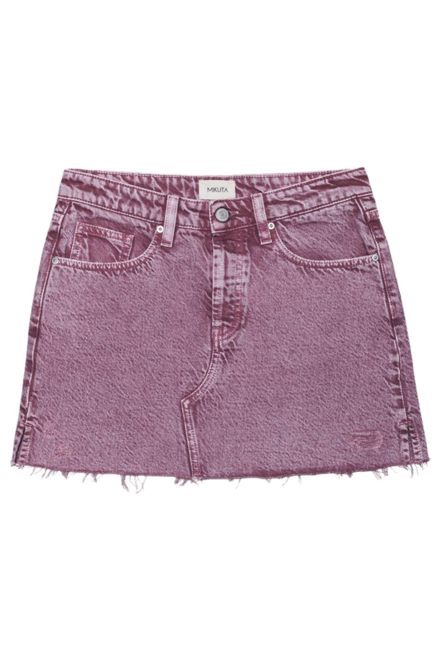 THE PINK FADED SLIT DENIM SKIRT PINK 2