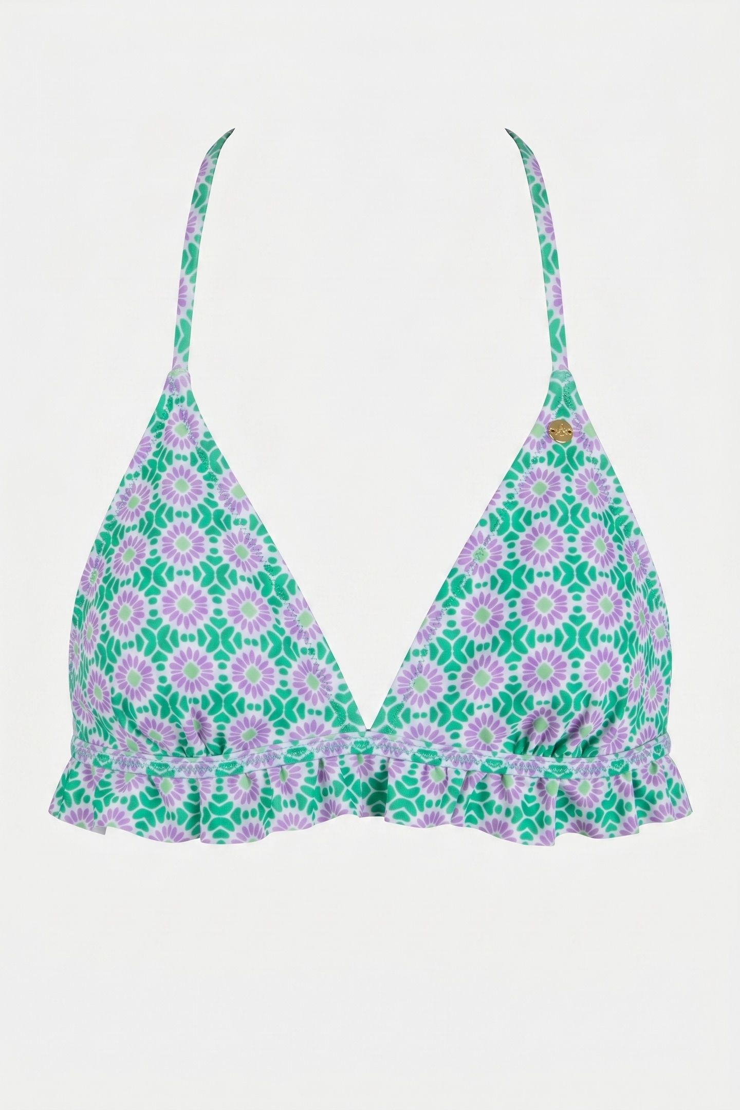 ROMY RUFFLE BIKINI TOP PORTO TILE FRESH GREEN 2