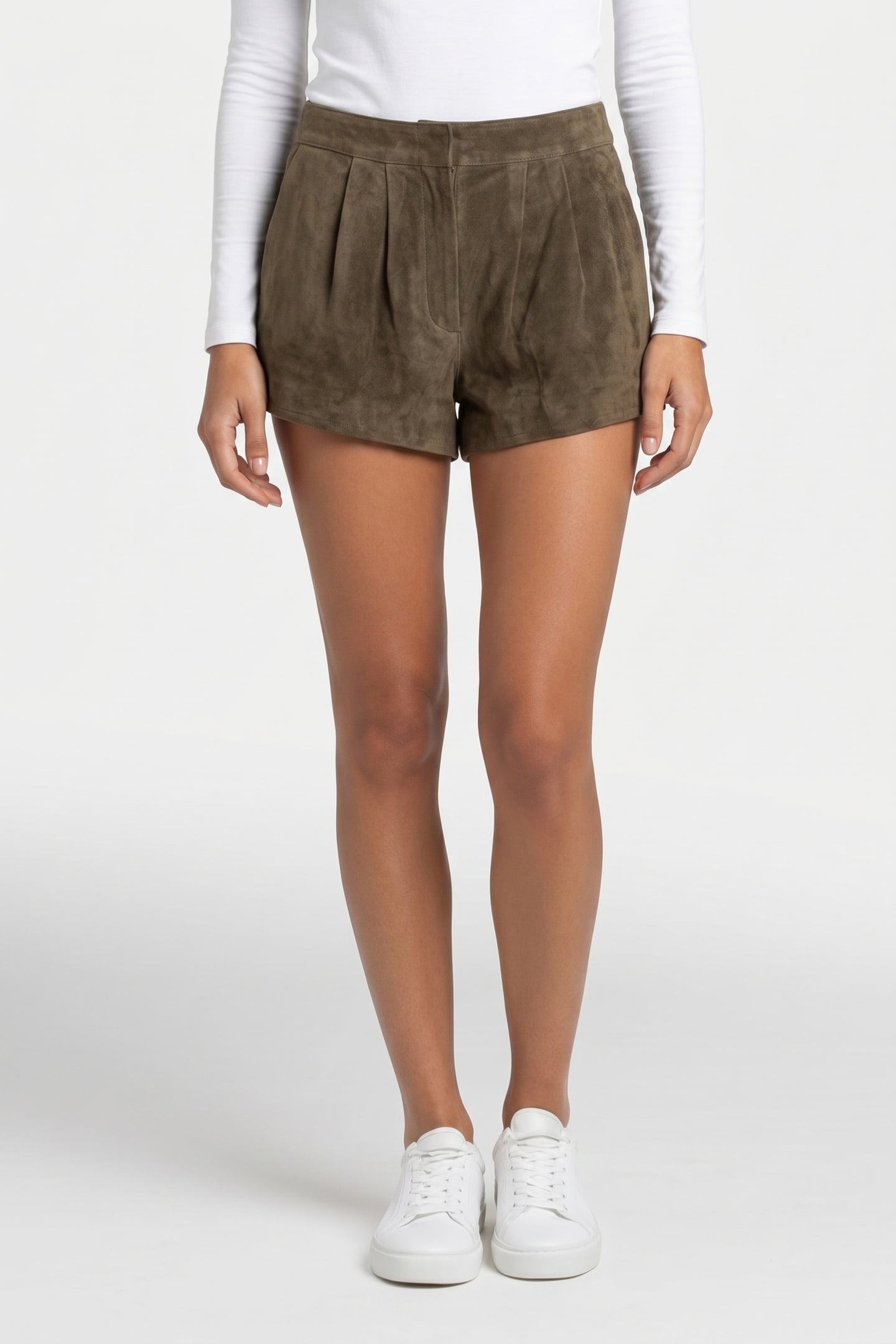 SMILE SUEDE SHORTS SPEED KHAKI 1