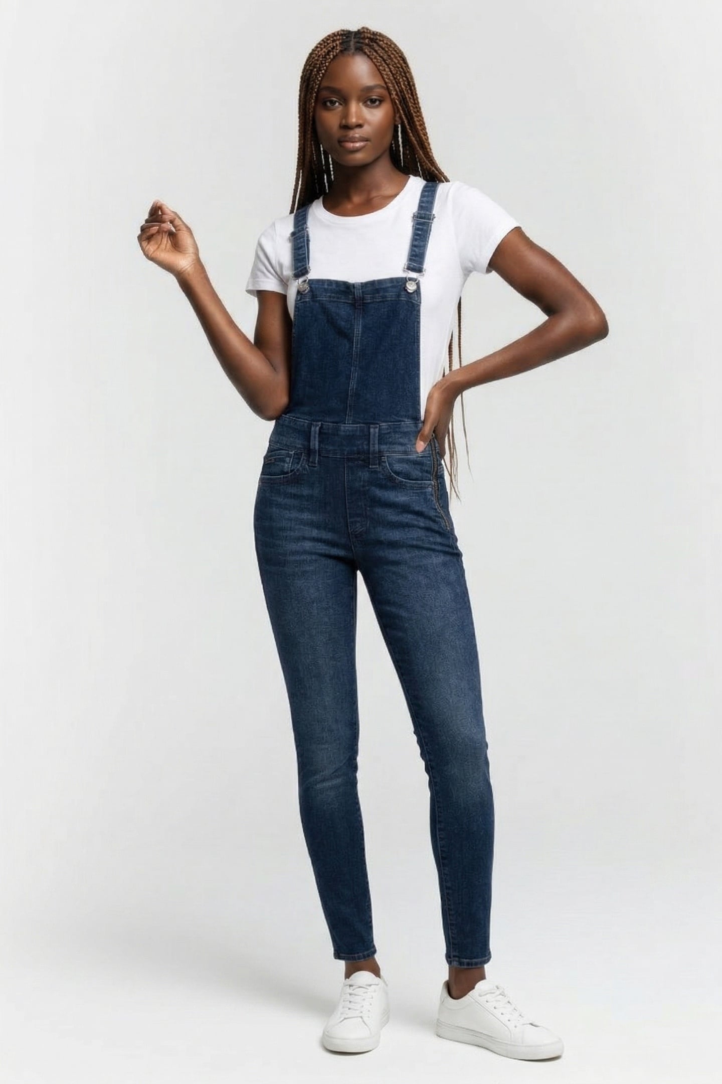 LYNN HIGH WAIST SKINNY OVERALL DK AGED 1