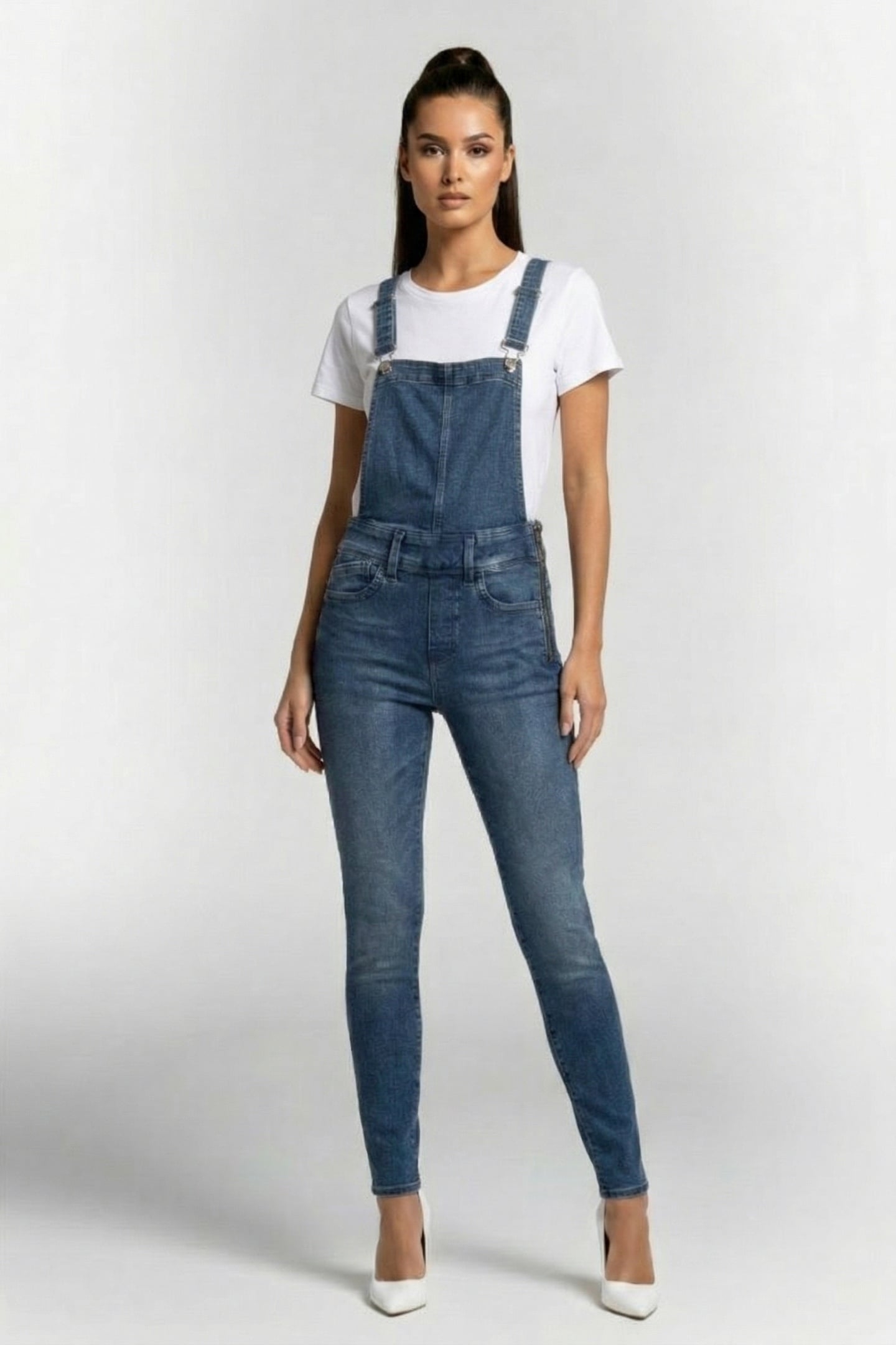 LYNN HIGH WAIST SKINNY OVERALL FADED NEPTUNE BLUE 1