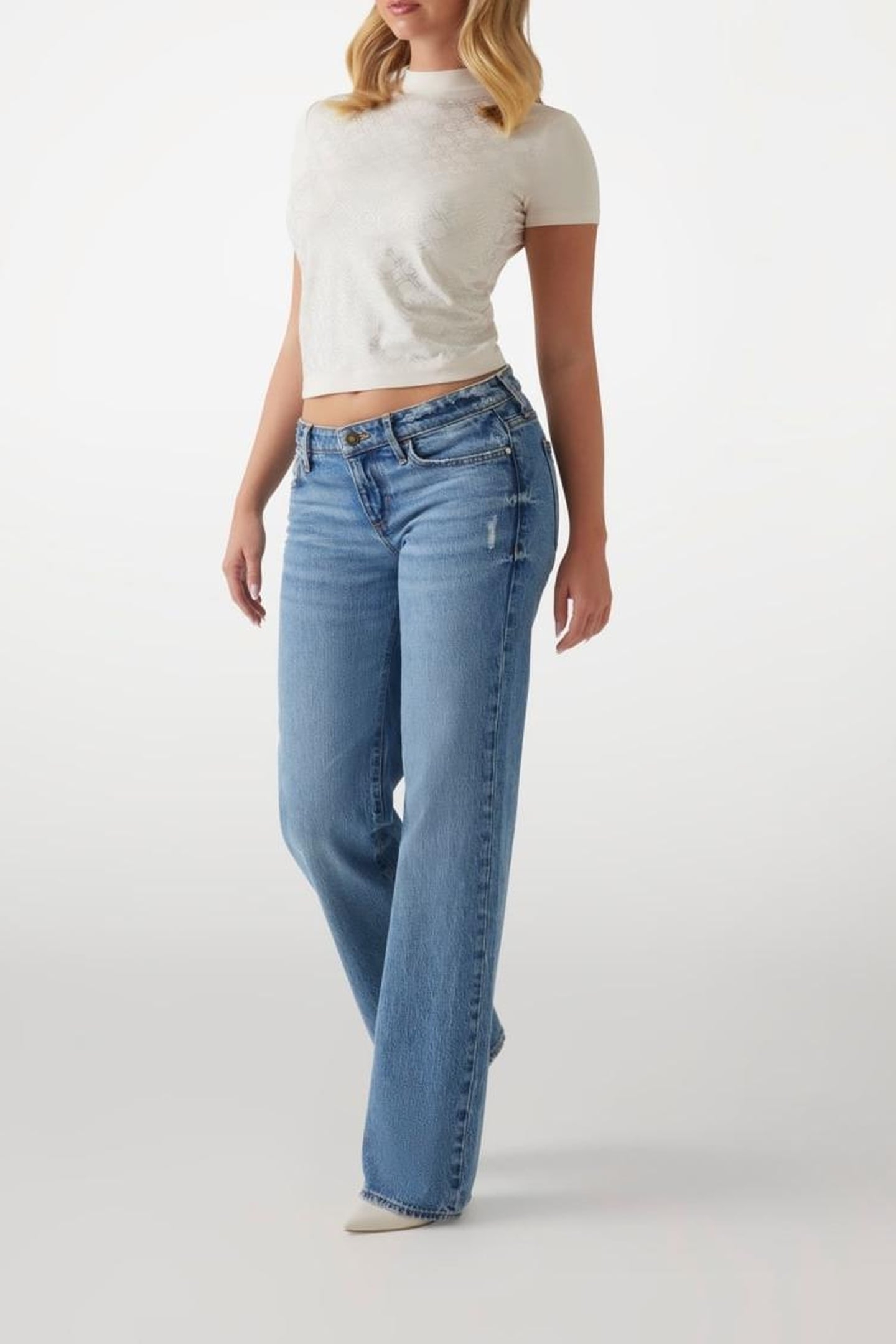 GUESS ECO SS MOCK NECK ALL OVE MUTED STONE 3