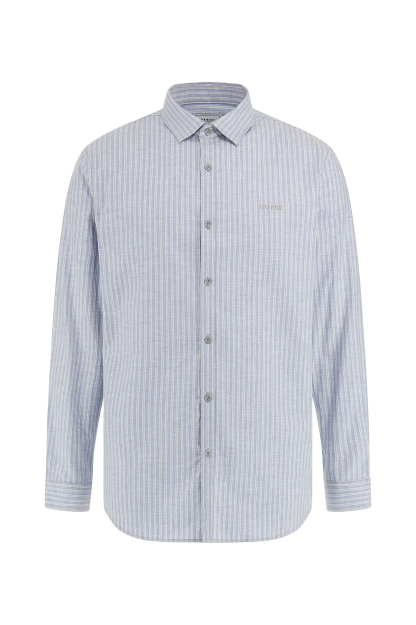 GUESS ECO LS COLLINS SHIRT GREEN MEDIUM IRR STR 7