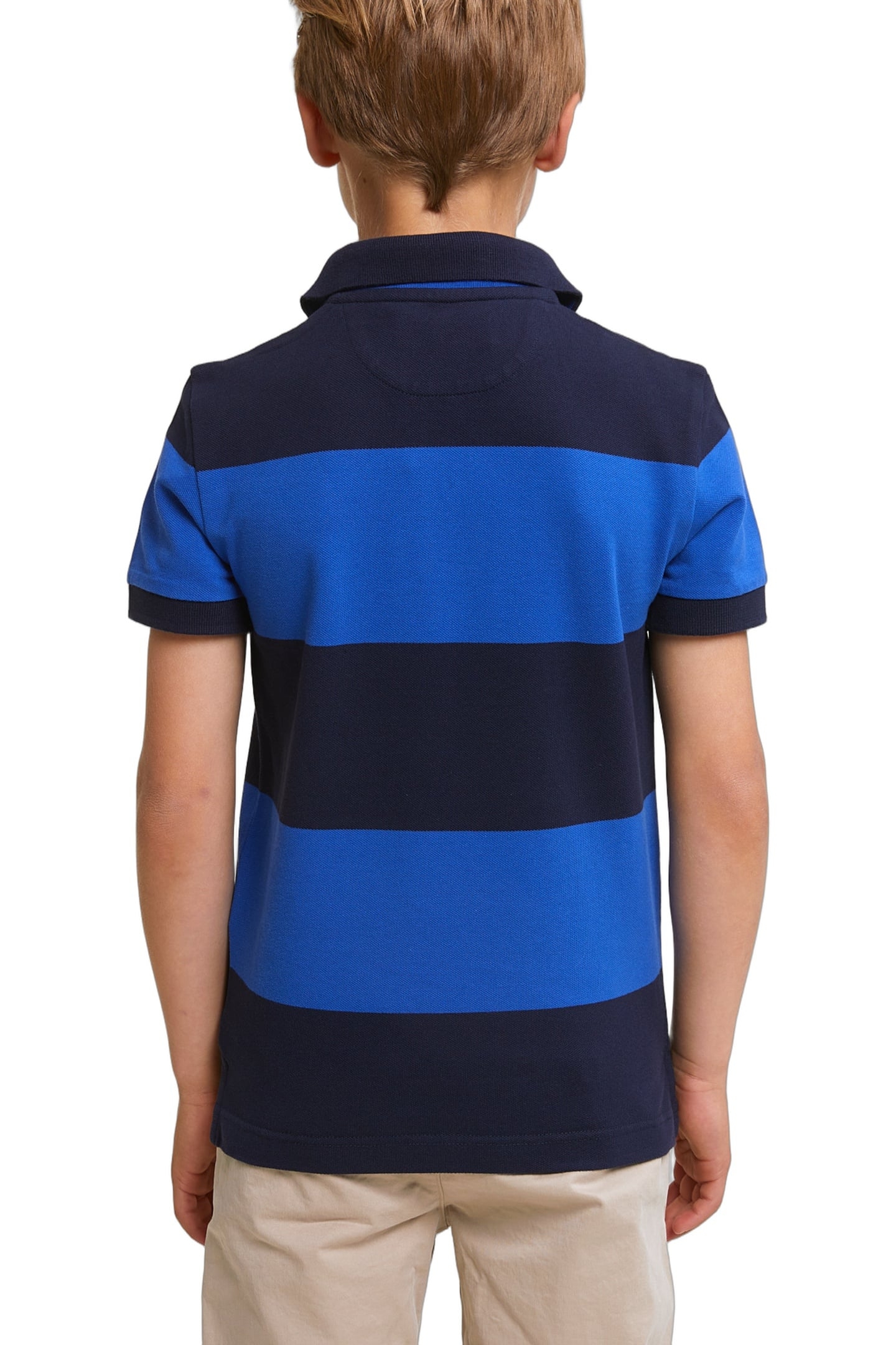 CUSTOM FIT STRIPED STRETCH POLO NAVY/EVENING BLUE 3