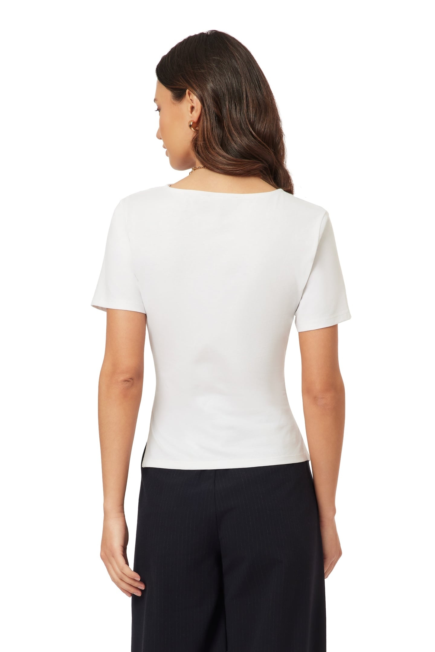 GATHERED ASYMMETRIC TEE BRILLIANT WHITE 5