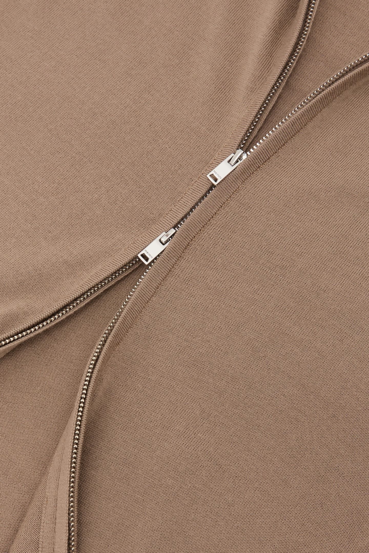 SLEEVELESS ZIP THROUGH FUNNEL NECK MERINO GILET CAMEL BROWN 5