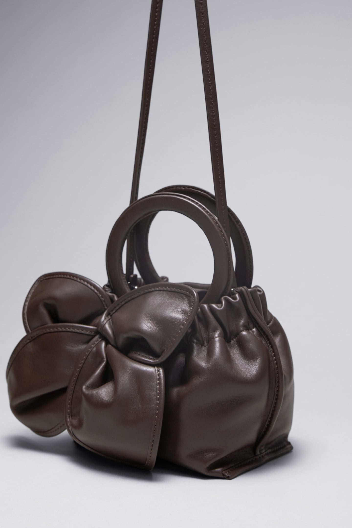 OLIVIA LEATHER HANDBAG BROWN 3
