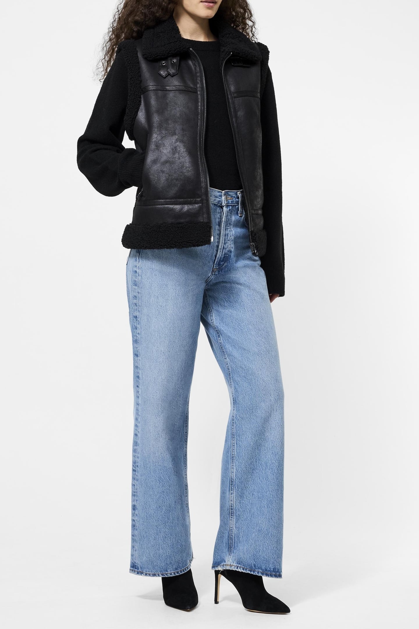 CAMRY FAUX SUEDE S/LESS GILET BLACK 1