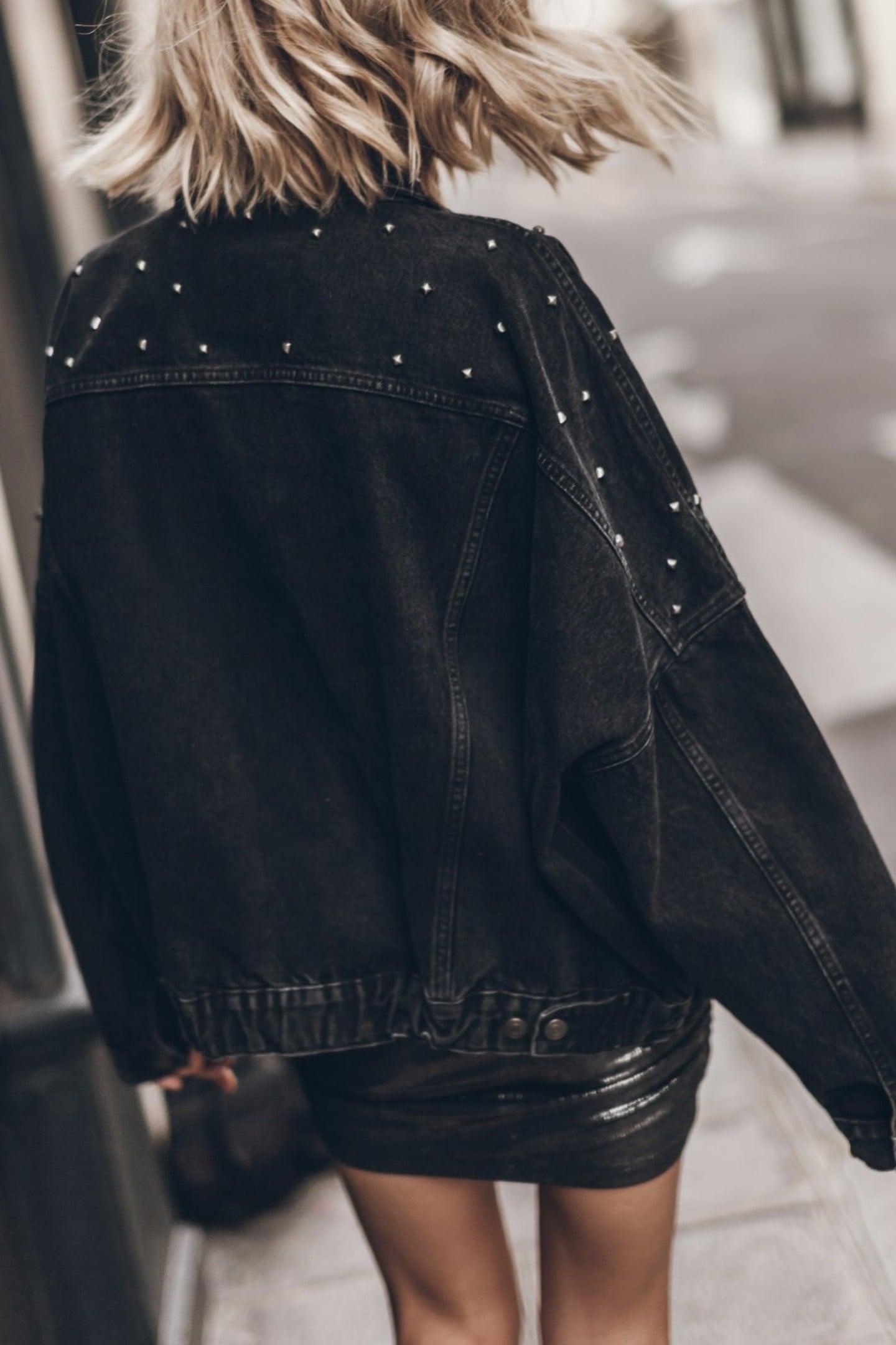 THE BLACK STUDDED DENIM JACKET BLACK 3