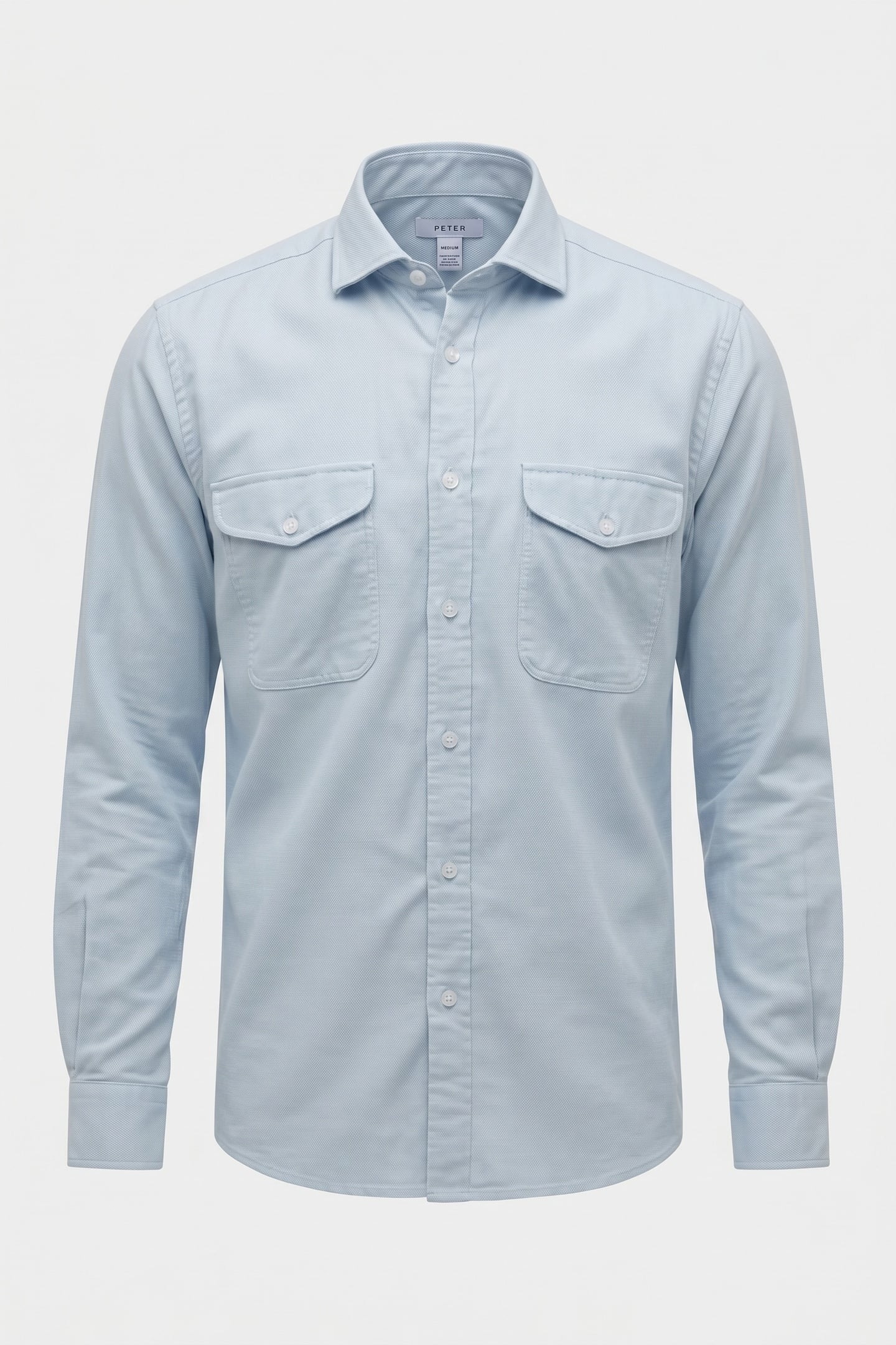 OE HUGO-TEXTURED OVERSHIR LIGHT BLUE 3