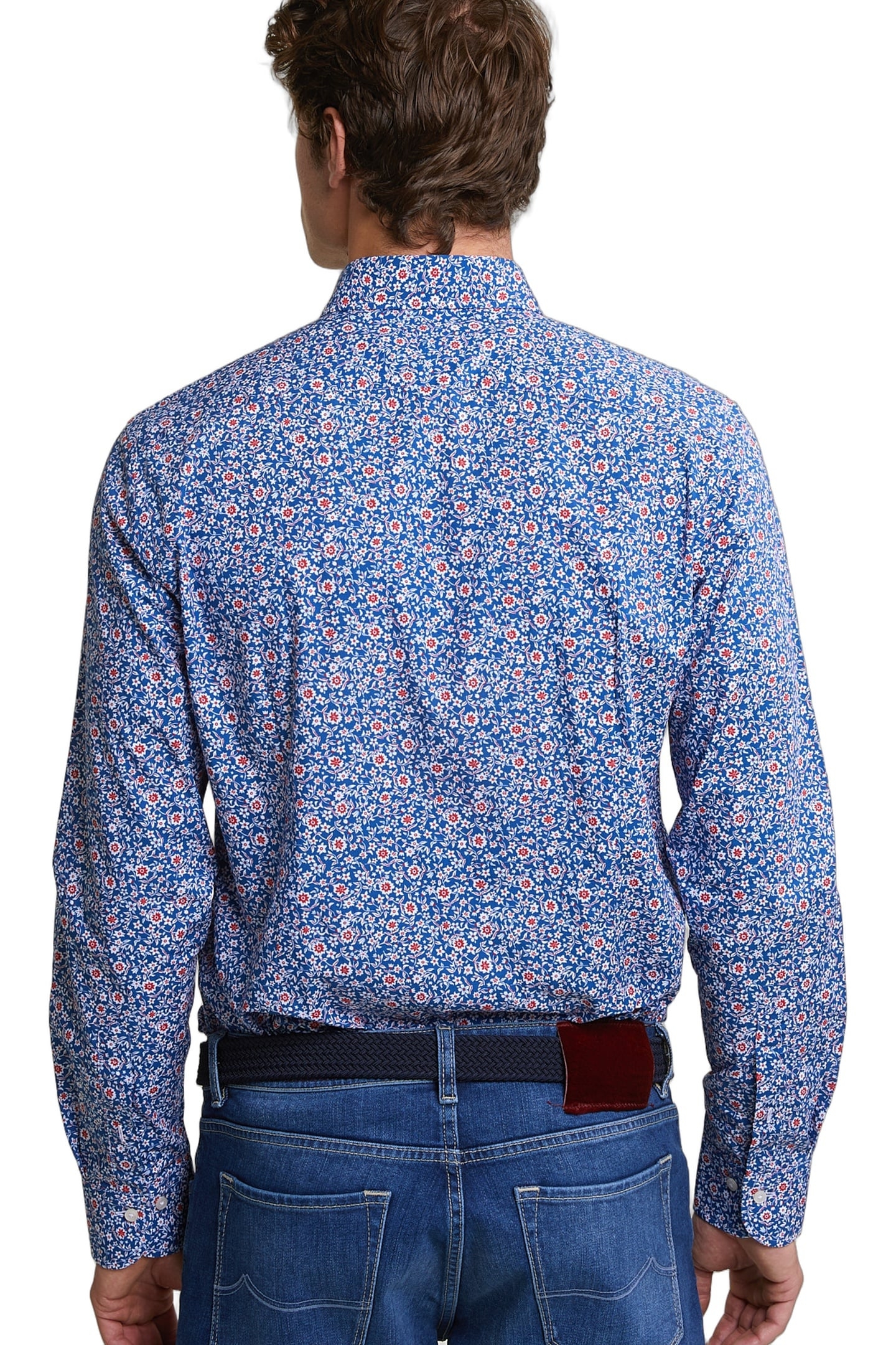 SLIM FIT FLORAL SHIRT BLUE/RED 3