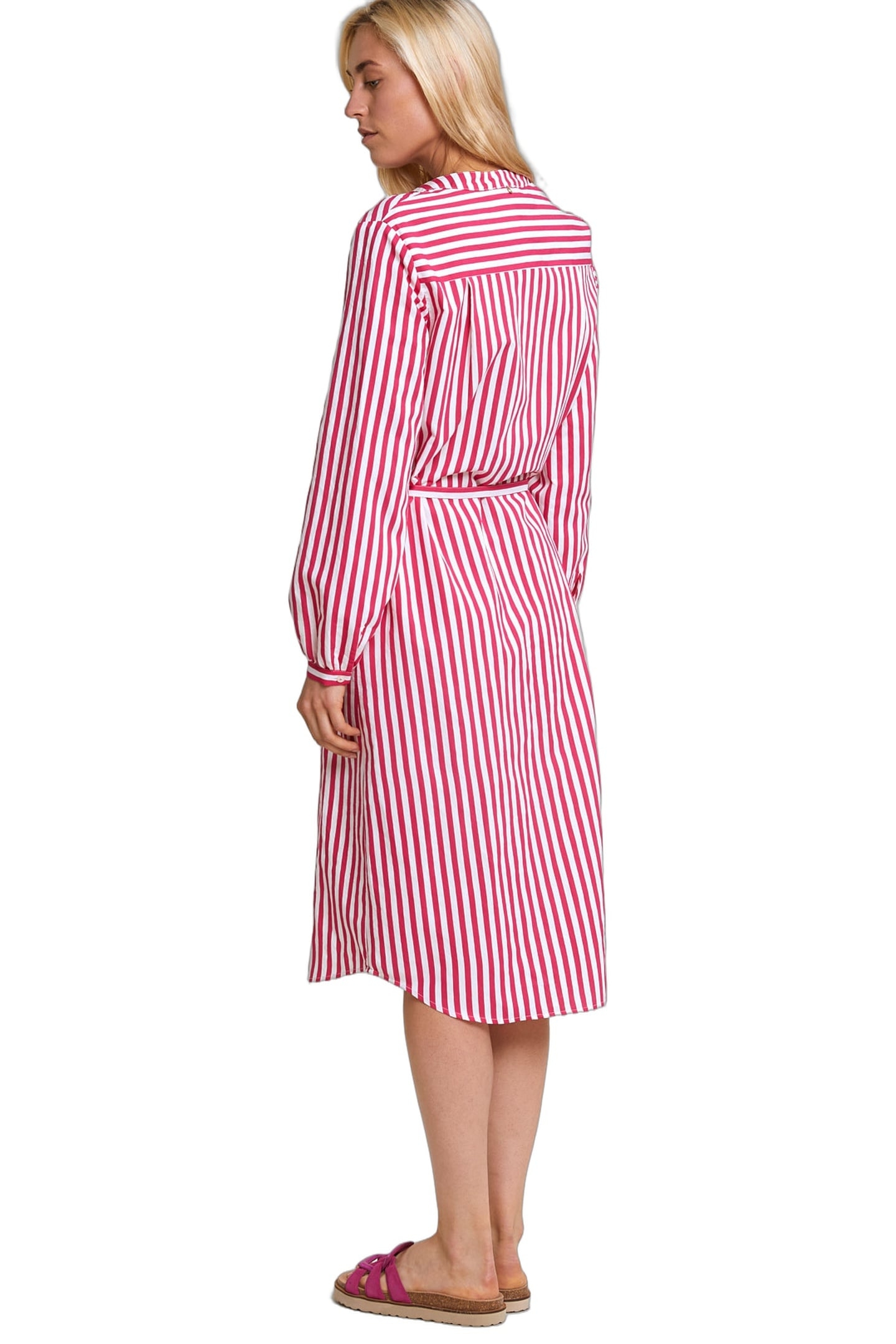 PINK/WHITE STRIPED LOOSE DRESS 3