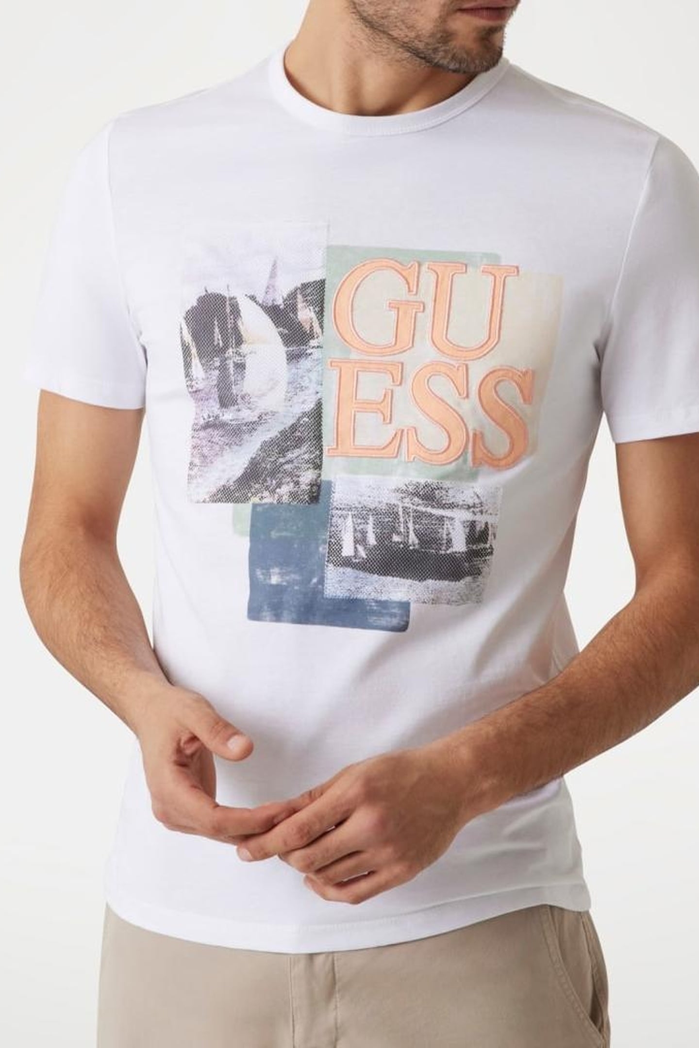 GUESS ECO SS CN SAIL BOAT GUES PURE WHITE 1