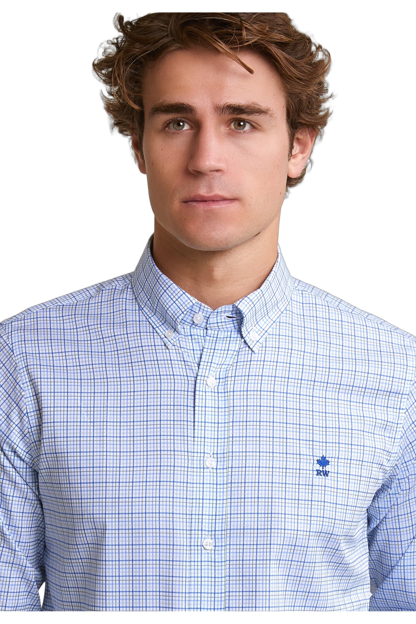 CUSTOM FIT CHECKED SHIRT BLUE/GREEN 2