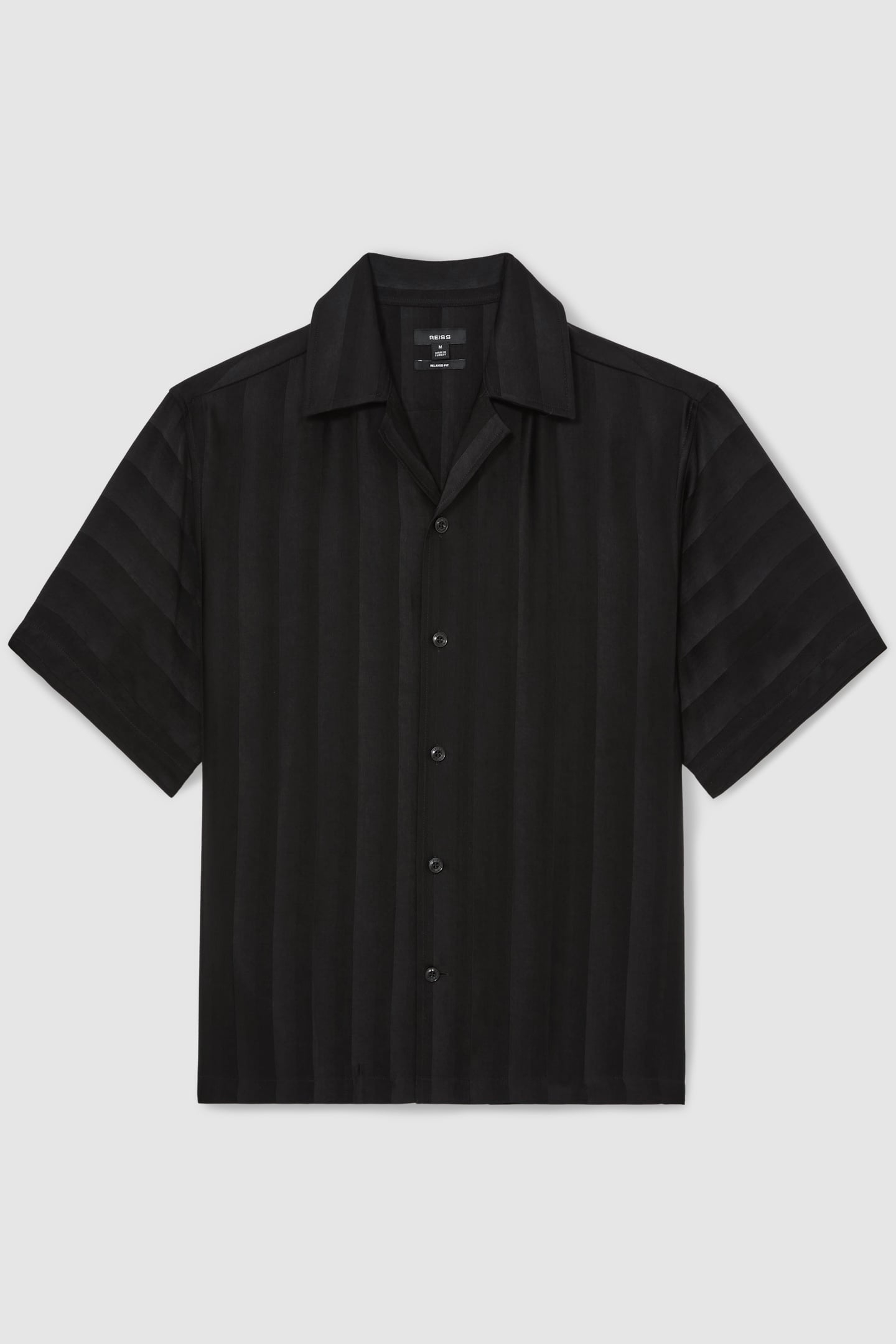 SS STRIPE JACQUARD CUBAN SHIRT BLACK 5