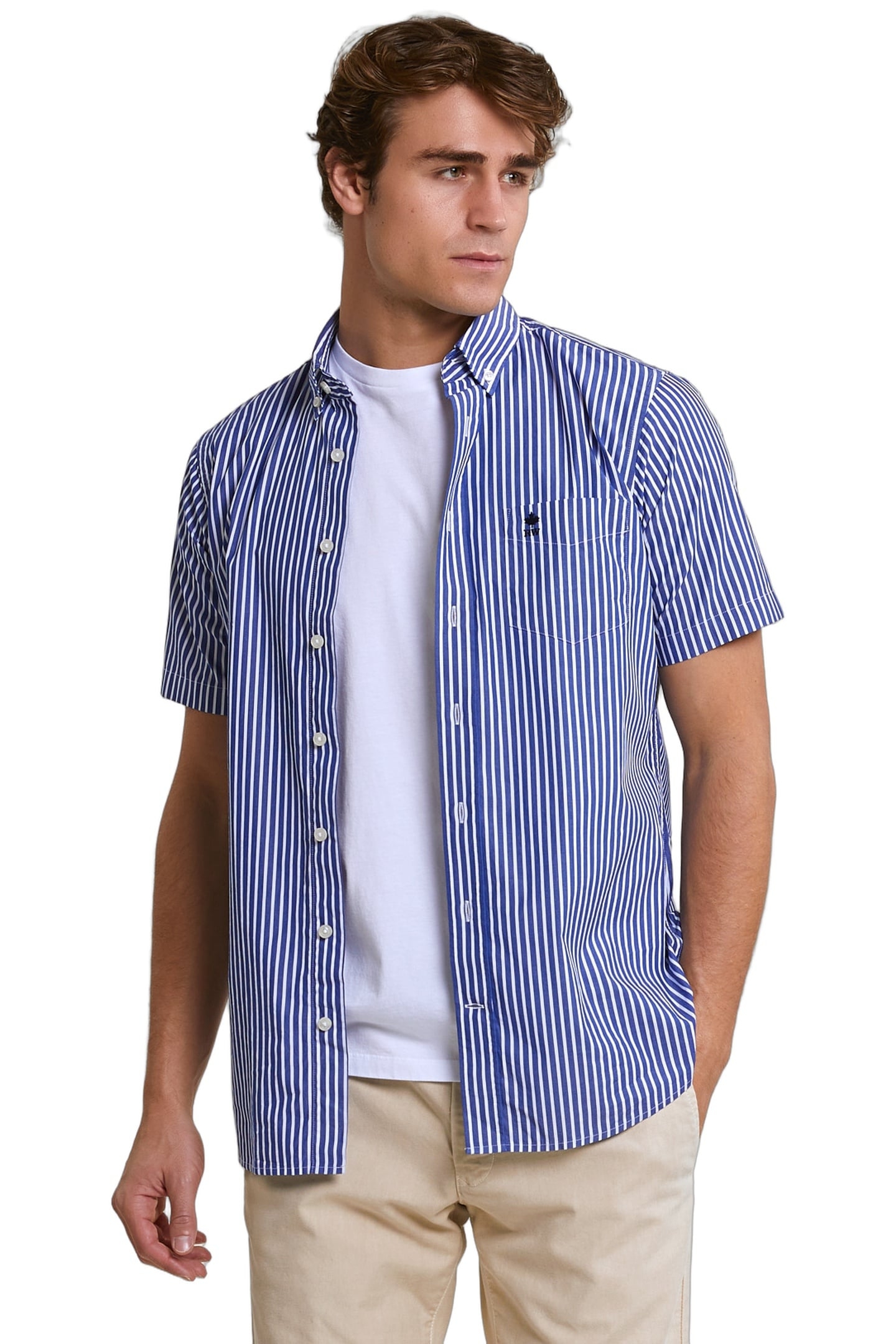 CUSTOM FIT STRIPED PERFORMANCE STRETCH SHIRT SHORT SLEEVES B 1