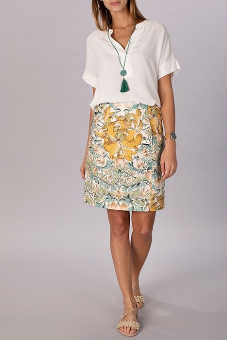 STRAIGHT COTTON SKIRT MULTI 3