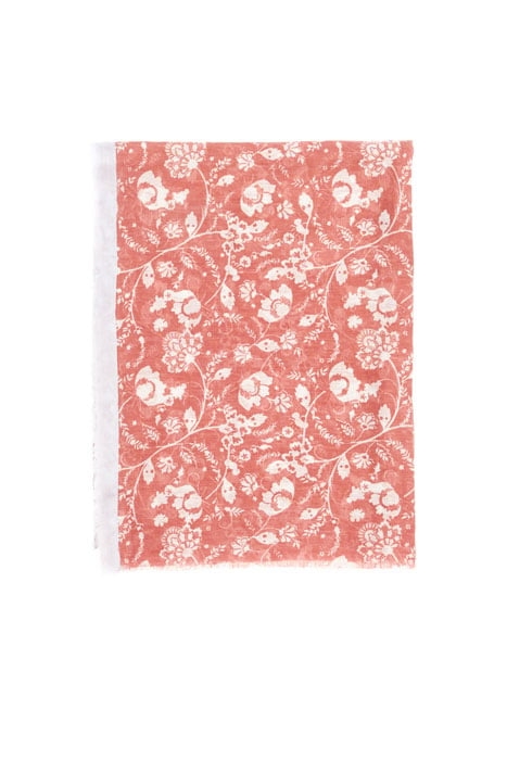 LINEN AND COTTON SCARF ANTIQUE ROSE 2