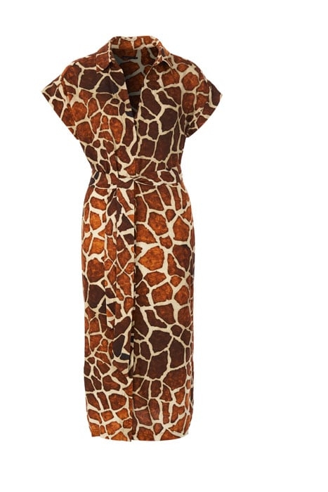 DRESS WITH POLOCOLLAR AND BELT BROWN 1