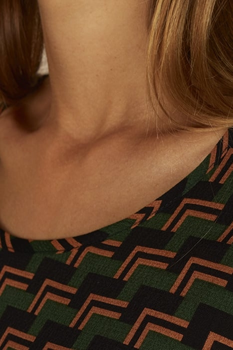 PATTERNED POPOVER SHIRT GREEN W90170 4