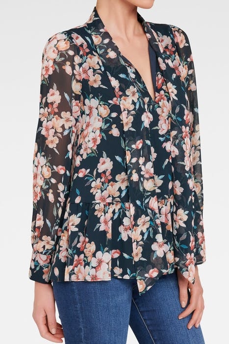 ELENA TIE NECK TOP FLOATING BLOSSOM 5
