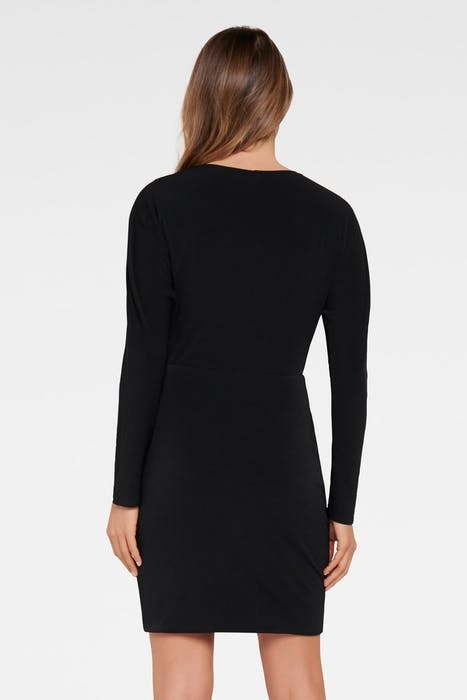 CARA DRAPED MINI DRESS BLACK 2