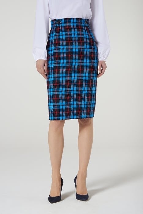 MIROE MIDI SKIRT MUL-BLUE CHECK 1