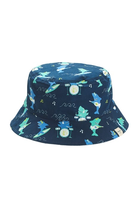 KIDS SHARK REVERSIBLE HAT BLUE MULTI 1