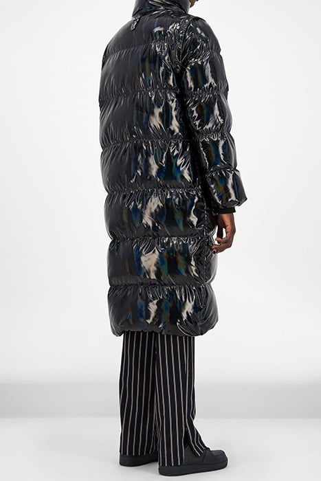BLACK HOLOGRAPHIC GUBL PUFFER COAT 2