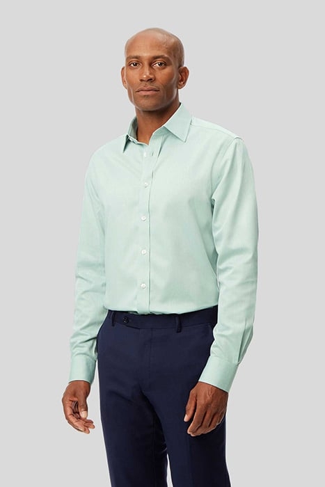 SF GREEN CLASSIC COLLAR NON-IRON MICRO DIAMOND SHIRT 3