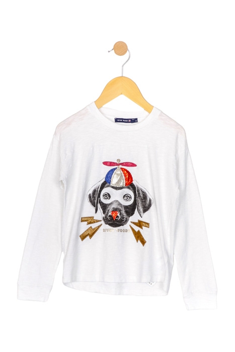 CREWNECK T-SHIRT YOKE LS WHITE 1