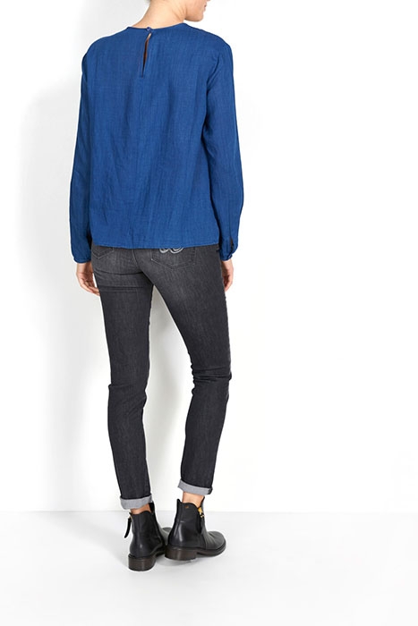 SHIRT LONG SL WITH RUCHE BLUE 3