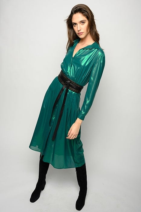 GRULLO ABITO GEORGETTE LAMINAT GREEN 3