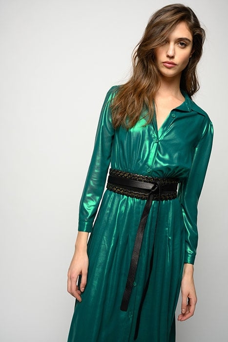 GRULLO ABITO GEORGETTE LAMINAT GREEN 6