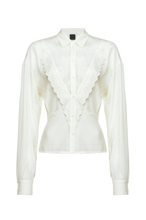 SINCERO CAMICIA CREPE DE CHINE WHITE + WHITE 1