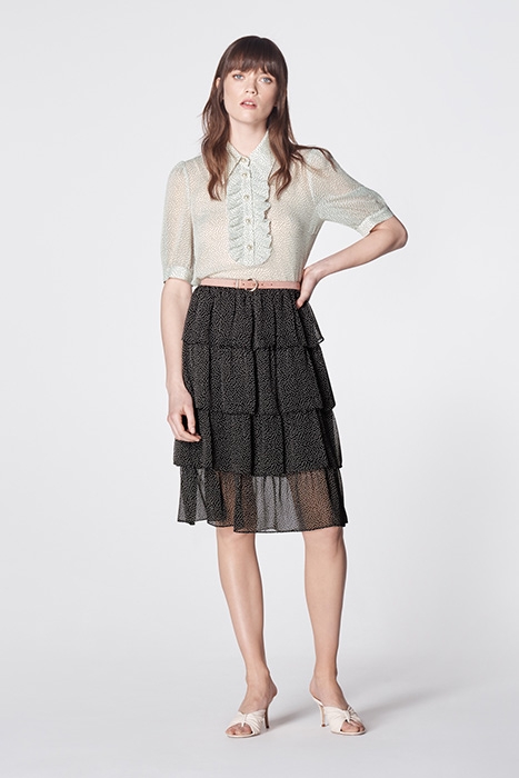 BETTY MIDI SKIRT BLACK/CREAM 1
