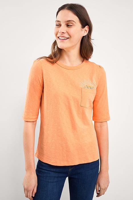 PETUNIA POCKET TEE LGT ORANGE 3